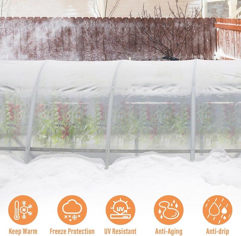 Legigo 10 X 50 Ft Clear Plastic Plant Covers Freeze Protection- 6 Mil Winter Greenhouse Plastic Sheeting for Frost Water Sun Wind Resistant, Plant Vegetable Blanket Covers for Cold Weather Garden Farm - Image 3